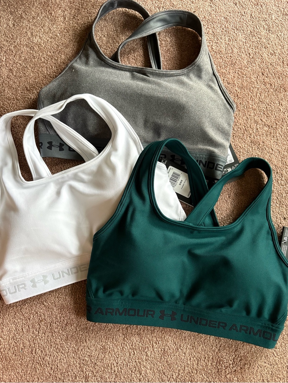Under Armour Women’s set lot bundle of 3 sports bras athletic gym medium NWT